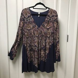 Free People Patterned Bell Sleeve Dress